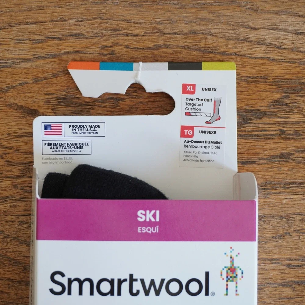 Smartwool Ski Targeted‎ Cushion Merino Wool Socks XL Over The Calf Green Print